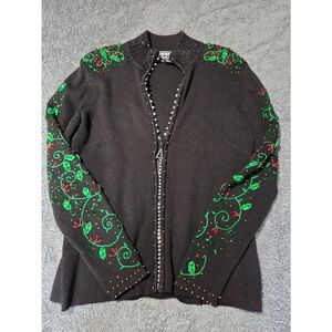 Vintage Berek Sequin Rhinestone Holiday Sweater